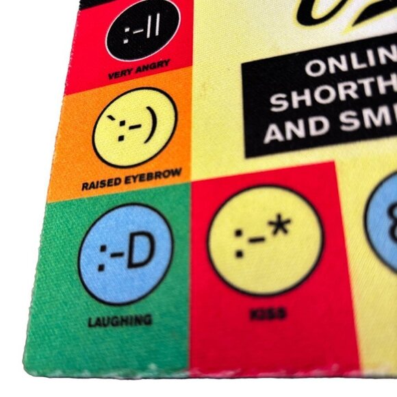 Vintage 90s AOL America On Line Mouse Pad with Emoticons and Shorthand VGUC - Picture 3 of 5